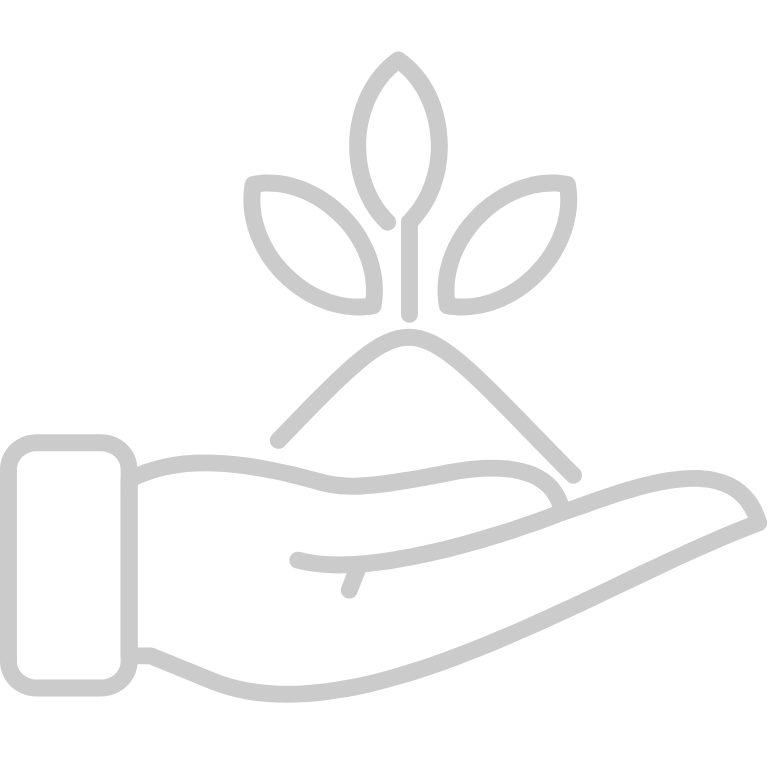 Icon of a hand holding a growing plant, symbolizing Local Root Marketing’s commitment to helping small businesses grow and thrive