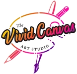 The logo for The Vivid Canvas Art Studio in Simi Valley, Ca