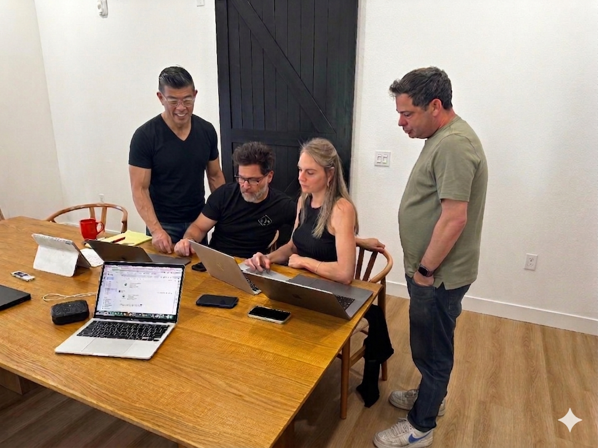 Ed and Dan from Local Root Marketing on-site with a local client